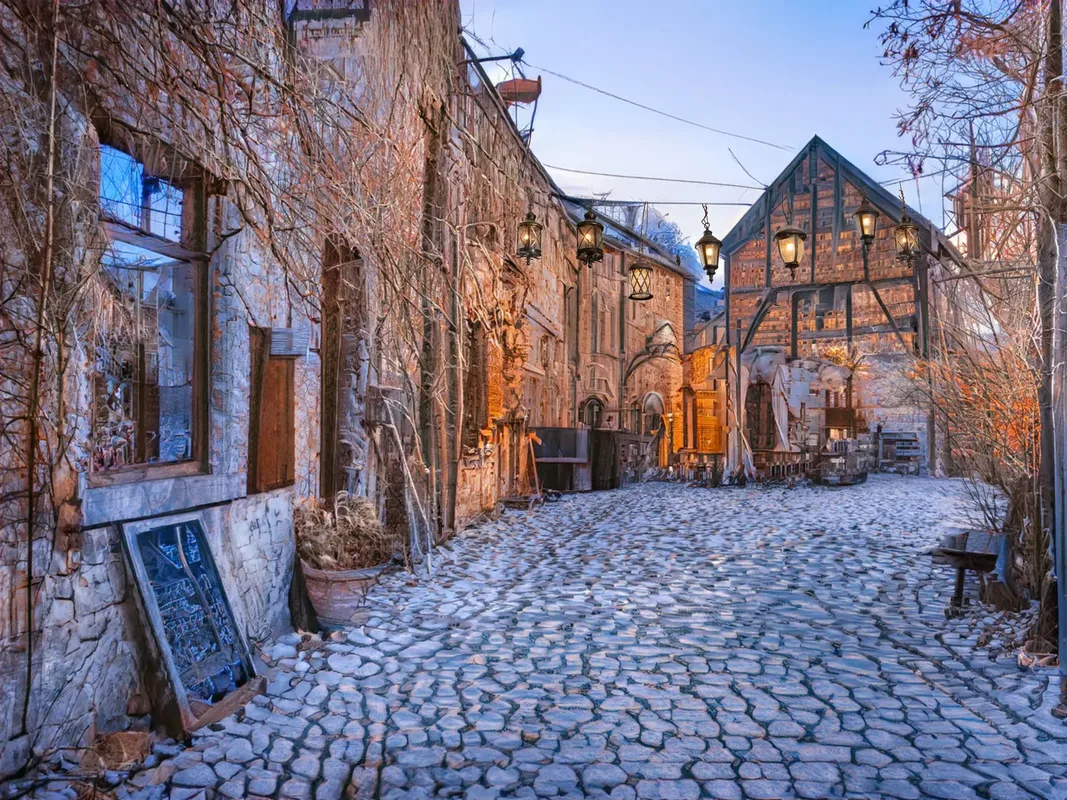 Kerstsfeer in de Belgische Ardennen, Houffalize — hoofdfoto