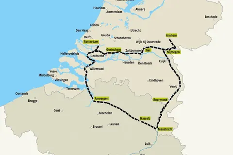 Vlaanderen en zuidelijk Nederland vanaf Rotterdam foto 4