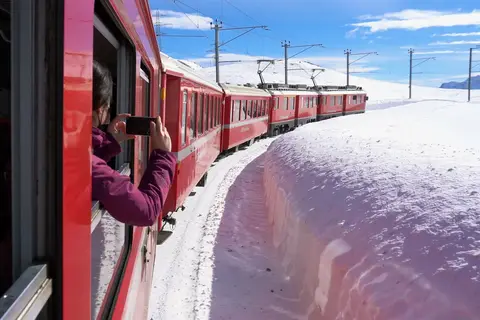 Winter met de Glacier- en Bernina Express in Zwitserland, foto 14